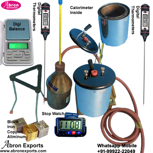 Latent Specific Heat Study Of Thermal Conductivity Of Metal Cubes Mix By Calorimeter Steam Boiler Digi Thermometer Stopwatch Digi Balance 200gm 10mg AP-944RBD 